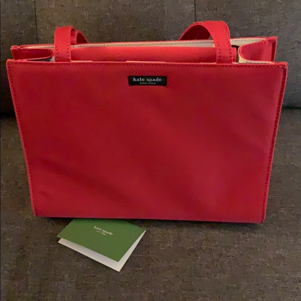 Like-new red Kate Spade medium nylon satchel